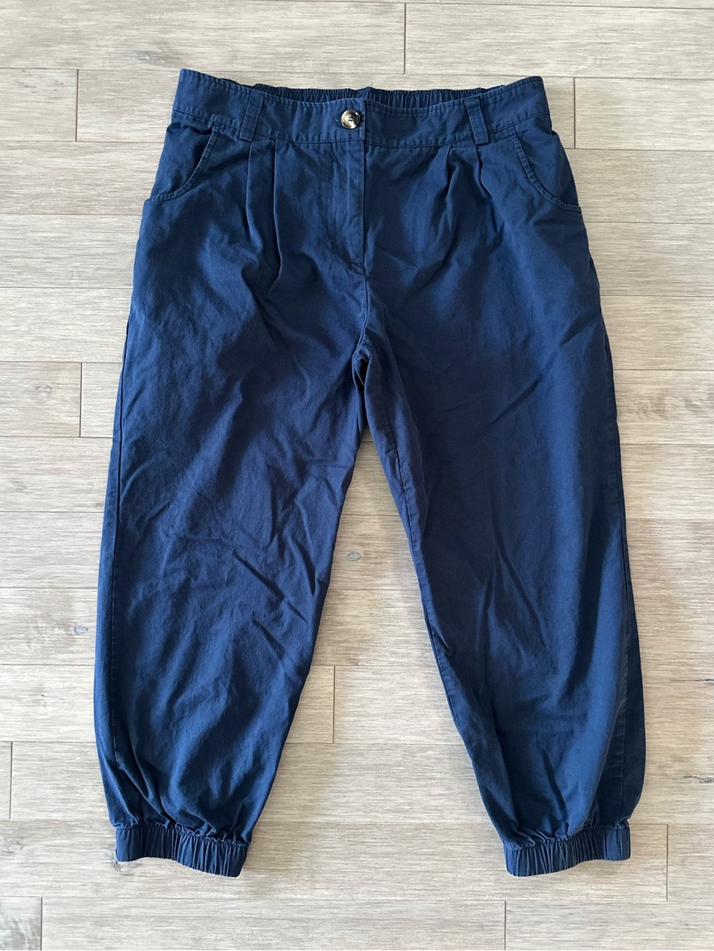 HALARA 100% Cotton Navy Elastic Cuff Jogger Pants Size Large